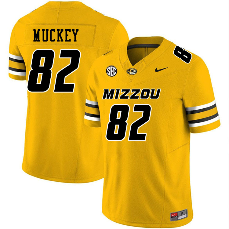 Men #82 Logan Muckey Missouri Tigers College Football Jerseys Stitched-Gold